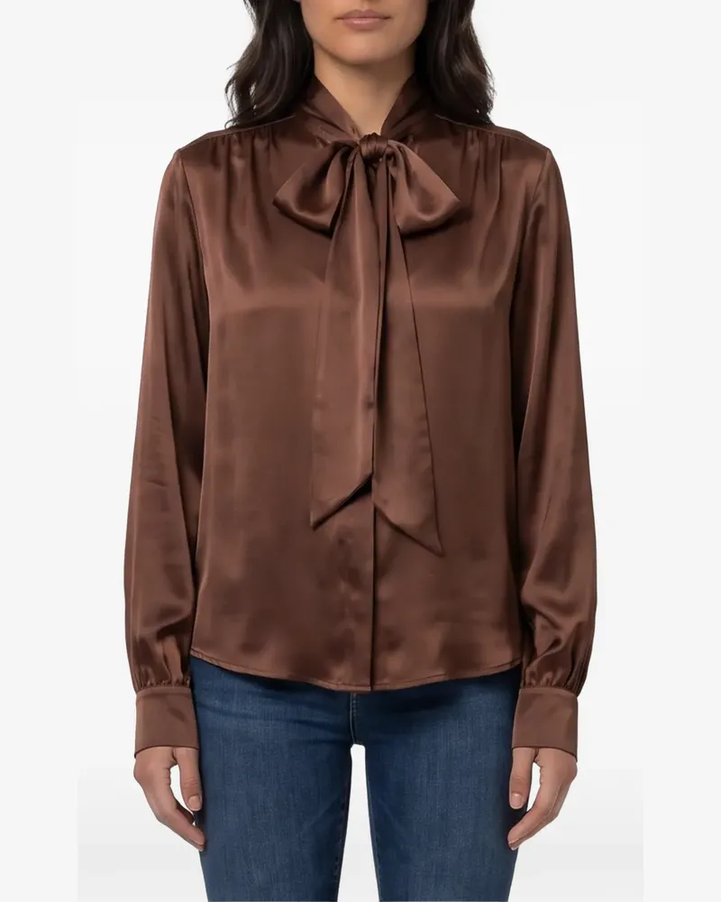 Federica Tosi Bluse mit Schleifenkragen - Braun Braun