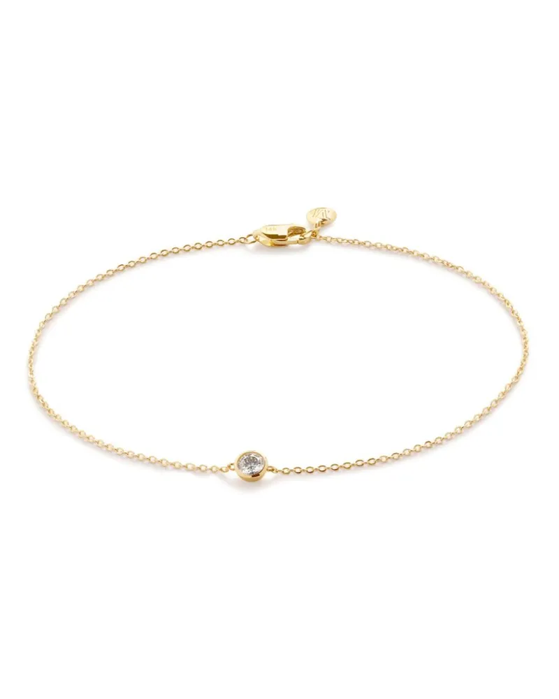 Monica Vinader 14kt Solitaire Gelbgoldarmband mit Diamant Gold