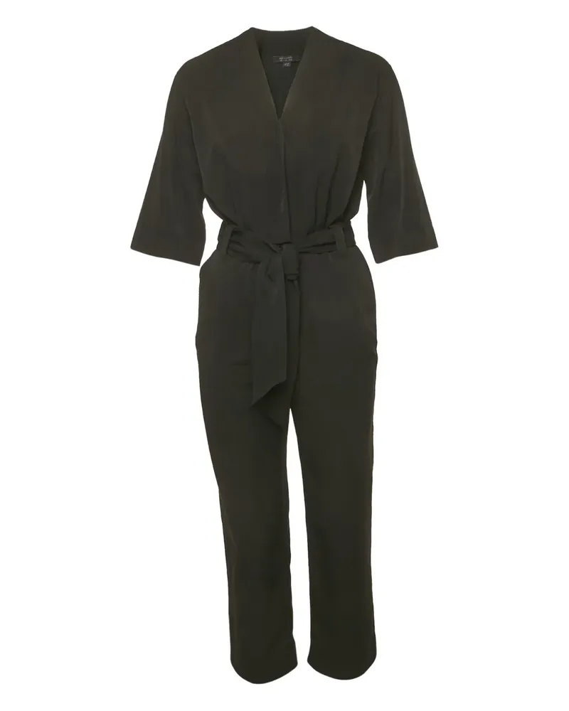 AllSaints buttoned belted jumpsuit - Schwarz Schwarz