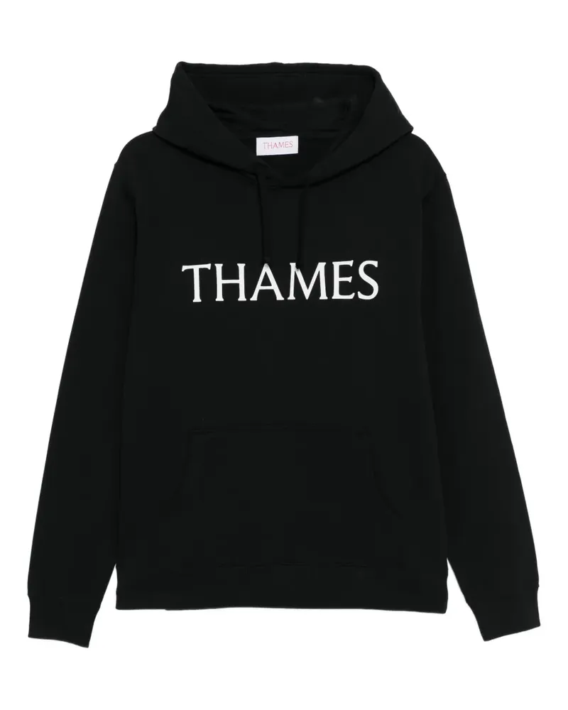 Thames MMXX. logo printed hoodie - Schwarz Schwarz