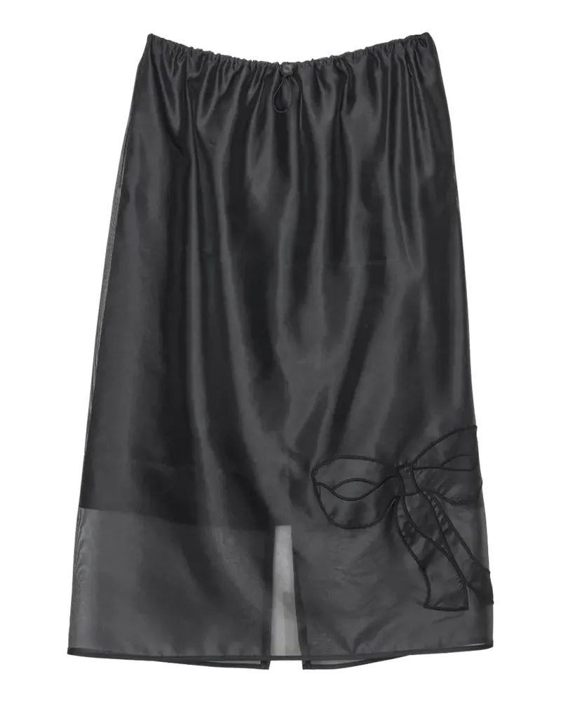 Cecilie Bahnsen Bria bow-appliqué straight midi skirt - Schwarz Schwarz