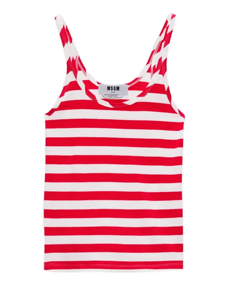 MSGM Gestreiftes Top - Rot Rot