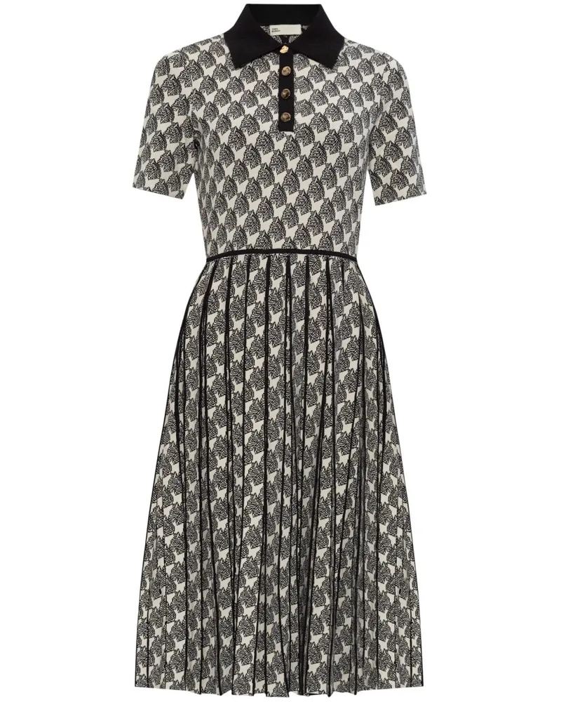 Tory Burch Midikleid mit abstraktem Print - Schwarz Schwarz
