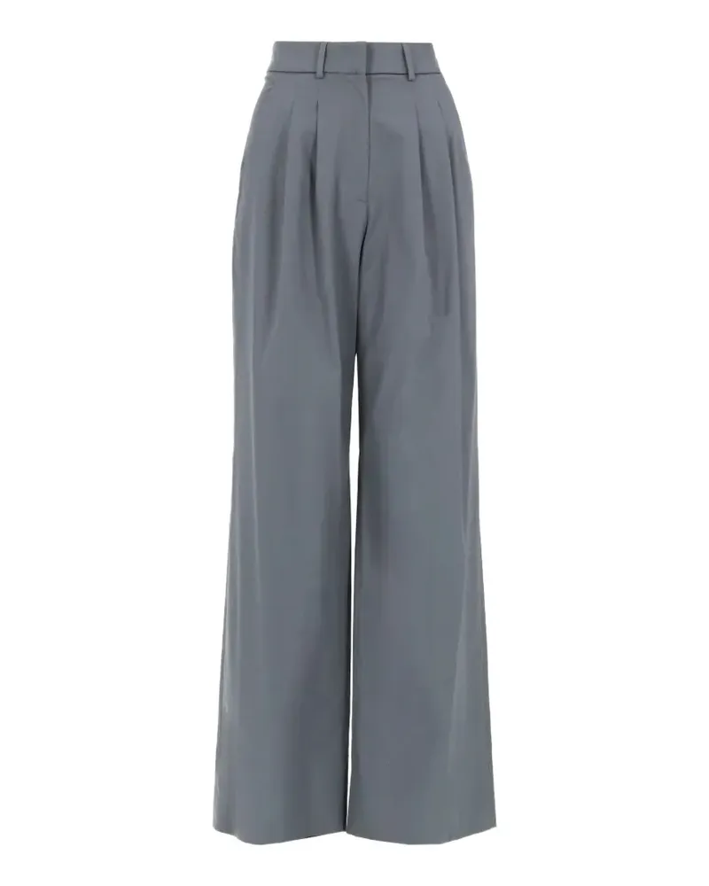 PT TORINO pleated wide-leg cotton trousers - Blau Blau