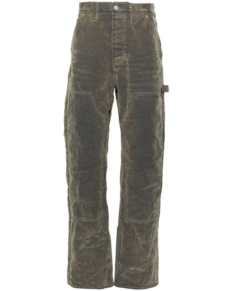 PURPLE BRAND Beflockte P015 Carpenter-Jeans - Grün Grün