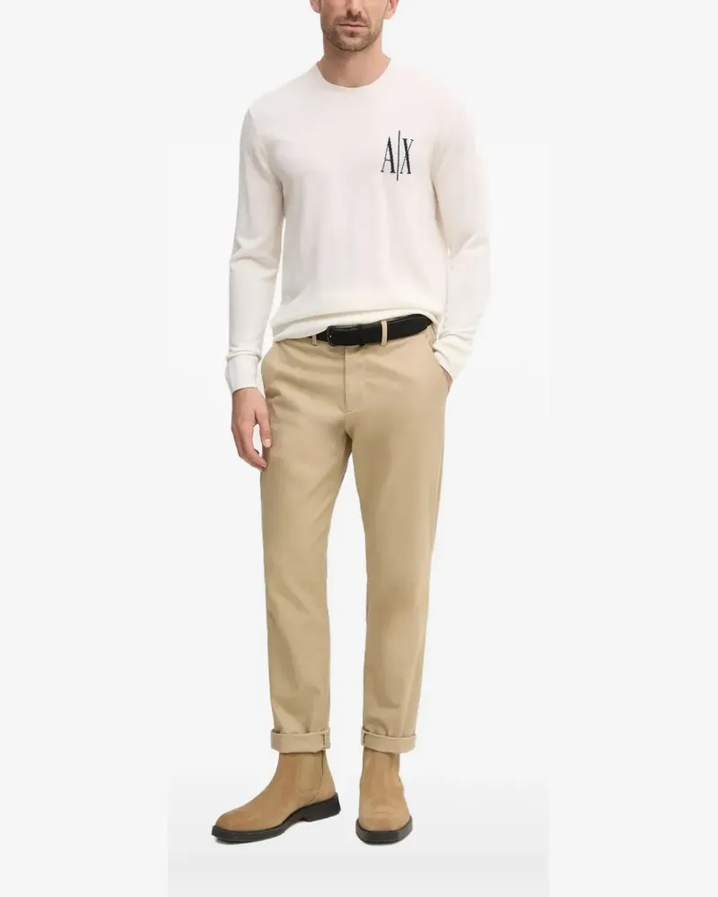 Armani Exchange Sweatshirt mit Logo-Verzierung - Nude Nude