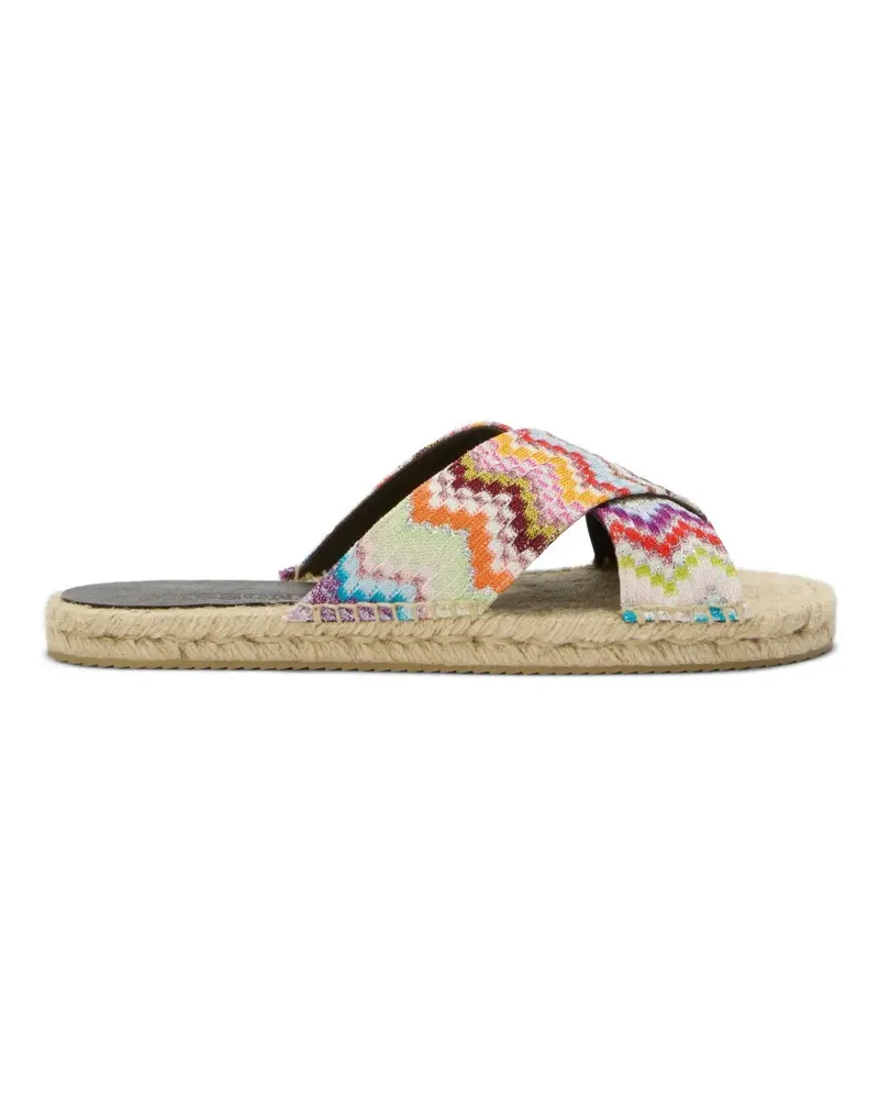 Missoni zigzag-patterned espadrilles - Nude Nude