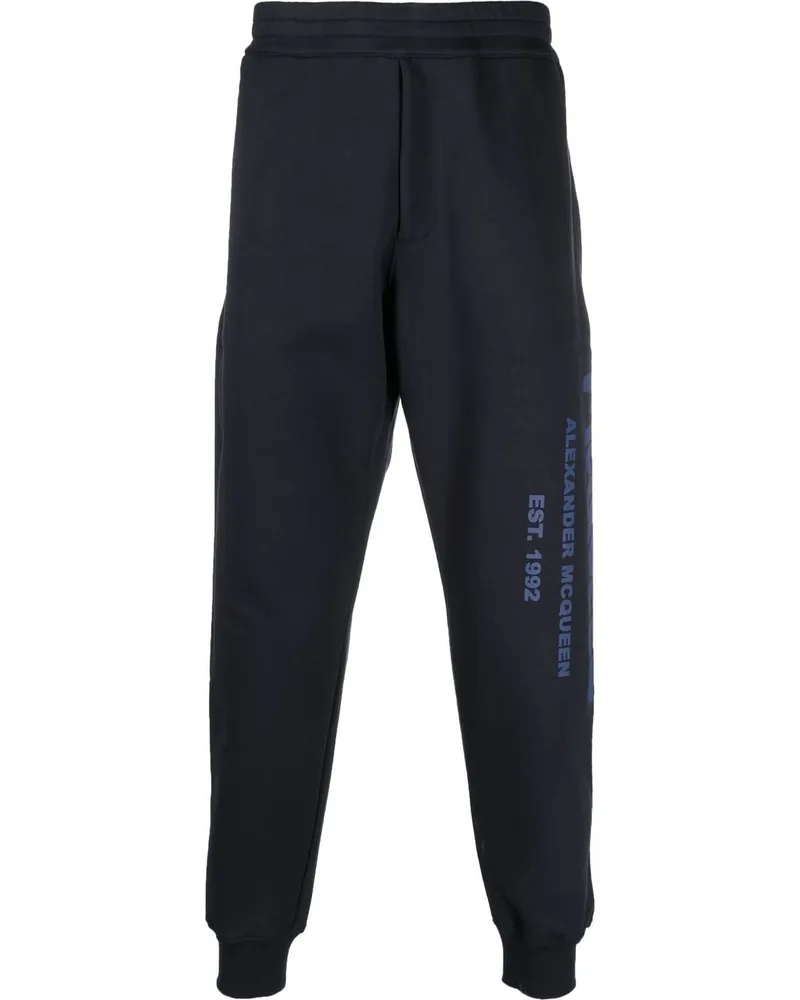 Alexander McQueen Jogginghose mit Graffiti-Print - Blau Blau