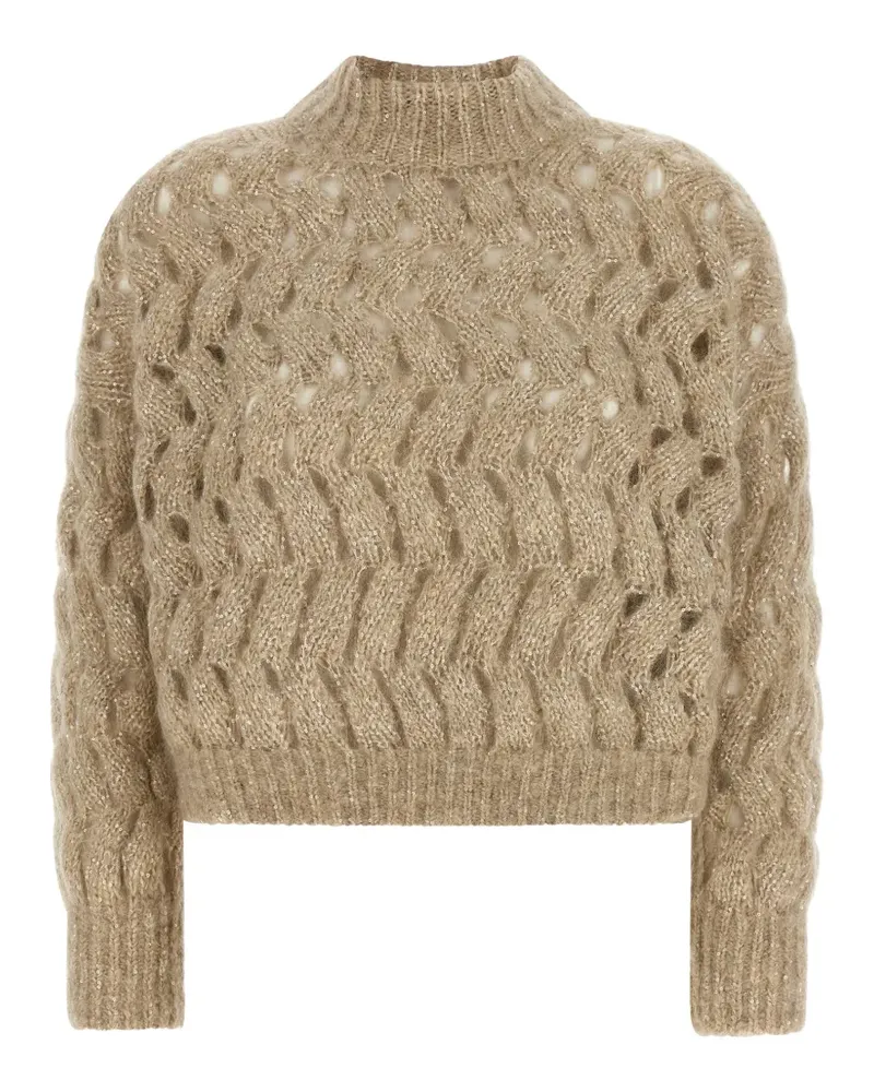 Brunello Cucinelli Dazzling Waves openwork sweater - Nude Nude