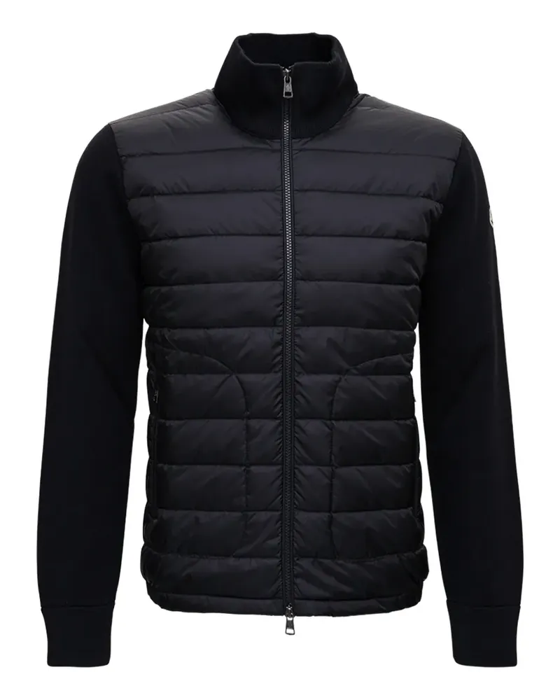 Moncler quilted-panel zip-up jacket - Schwarz Schwarz