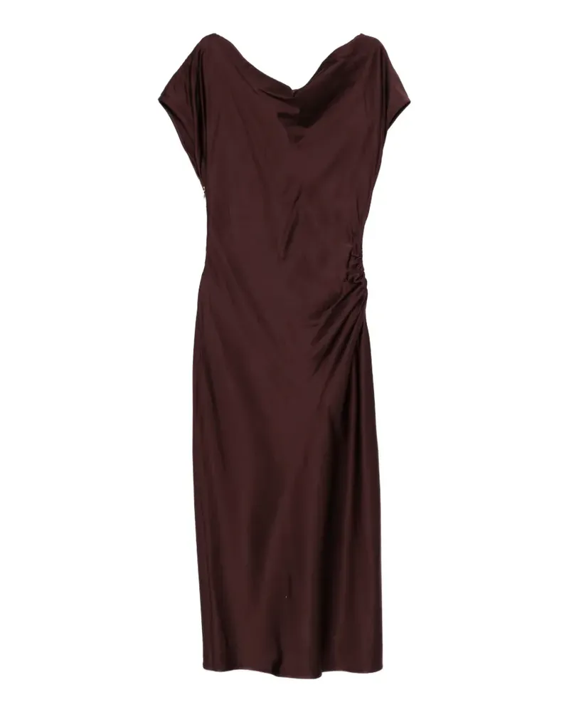 Liu Jo draped-detail midi dress - Braun Braun