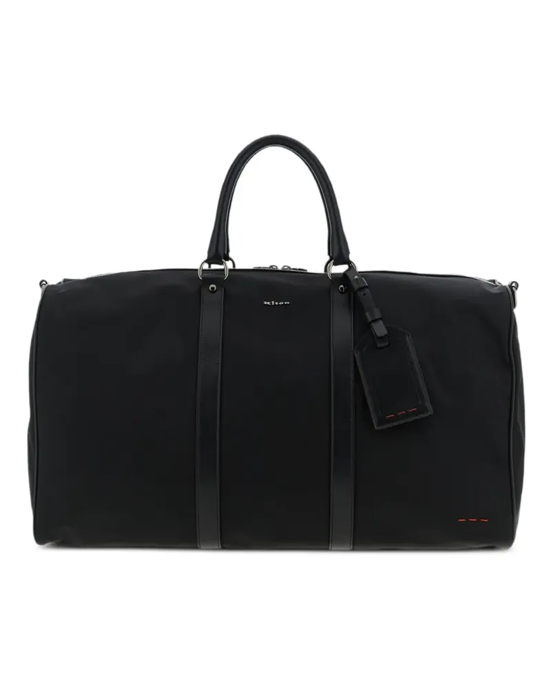 Kiton leather-tag holdall - Schwarz Schwarz