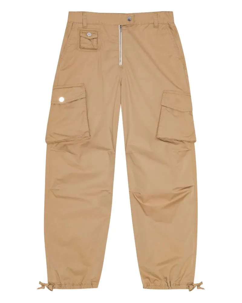 Ganni Cargohose aus Bio-Baumwolle - Nude Nude
