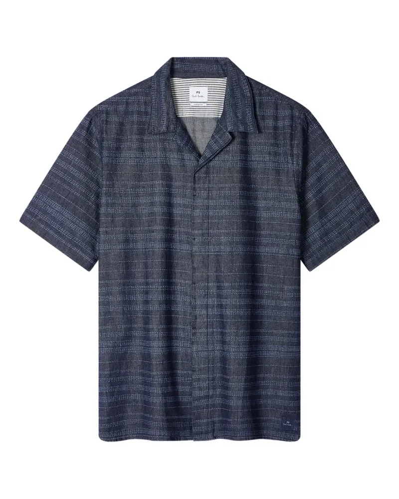 Paul Smith Hemd mit Logo-Patch - Blau Blau