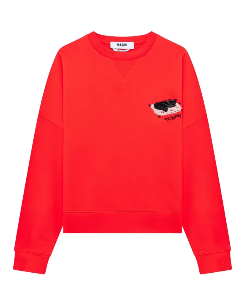 MSGM Sweatshirt mit Katzen-Patch - Rot Rot
