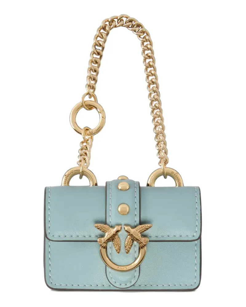 Pinko nano Love Bag One in leather charm - Blau Blau