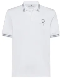 Brunello Cucinelli Poloshirt mit Logo-Stickerei Weiß