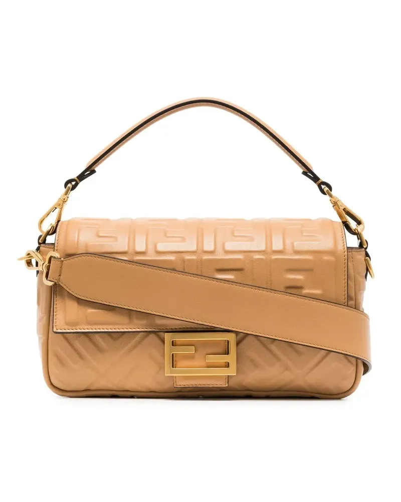 Fendi Schultertasche mit Logo-Stickerei - Nude Nude
