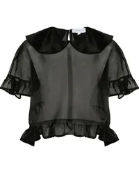 Ioana Ciolacu Semi-transparente Dahlia Bluse Schwarz