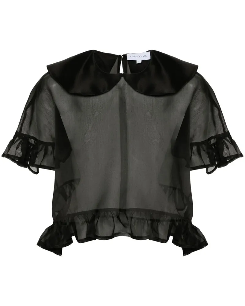 Ioana Ciolacu Semi-transparente Dahlia Bluse Schwarz