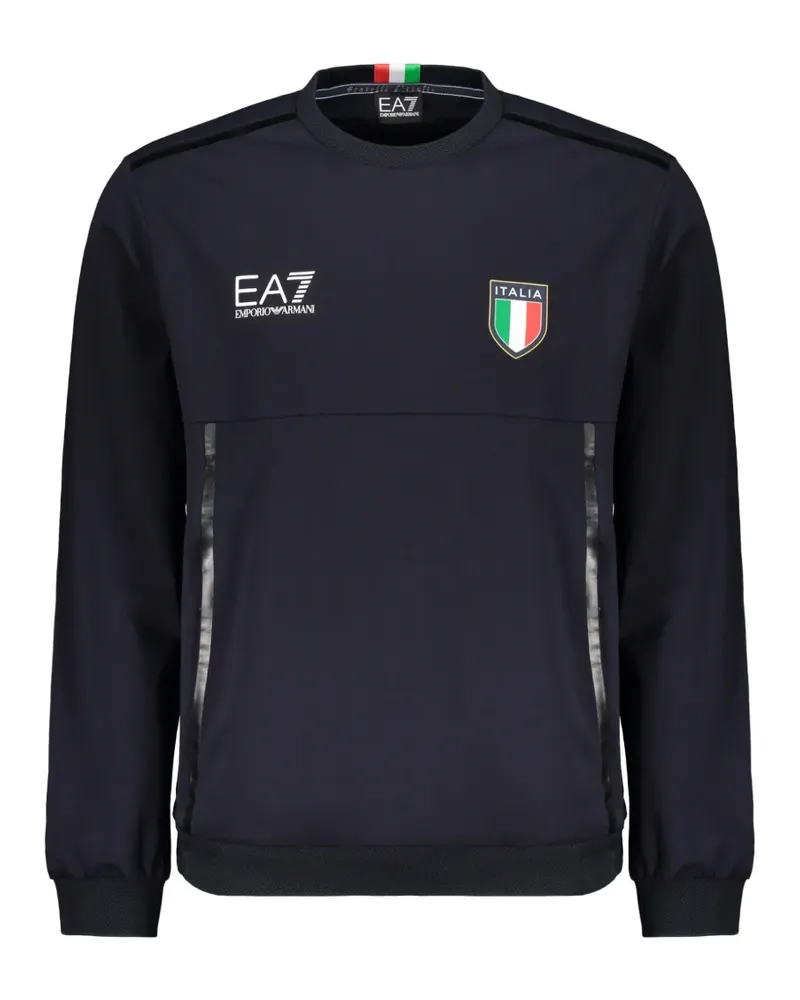 EA7 logo-print Italia sweatshirt - Blau Blau