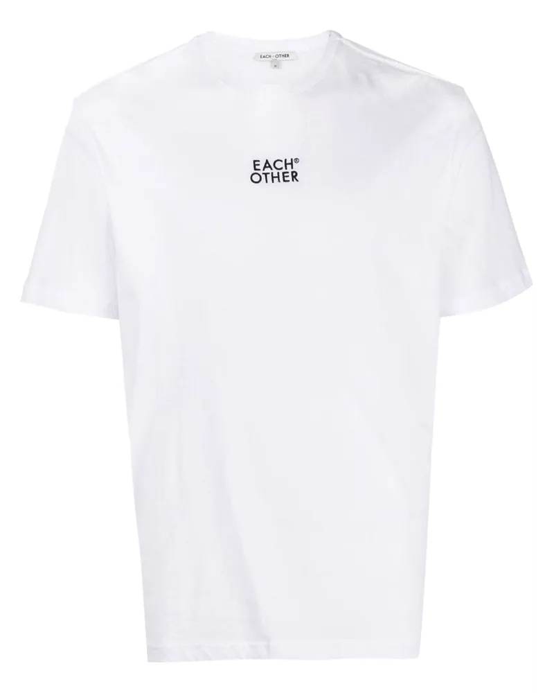 EACH OTHER T-Shirt mit Logo-Stickerei Weiß