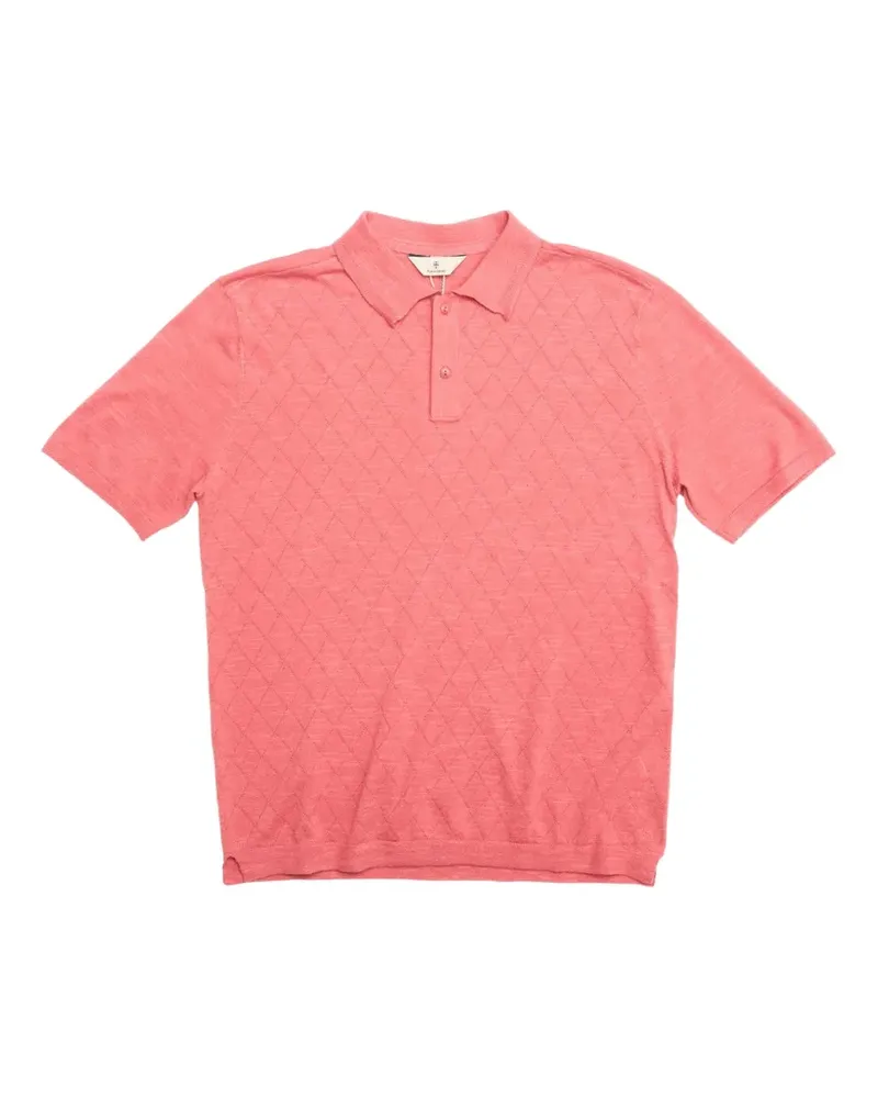 Blue de Gênes diamond-knit short-sleeve polo shirt - Rosa Rosa