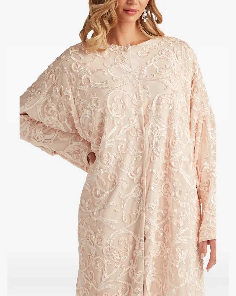 Tadashi Shoji Langärmeliges Kleid mit Blumen - Rosa Rosa