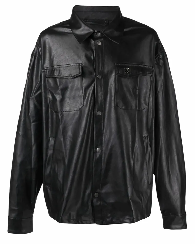Daily Paper Hemd aus Faux-Leder - Schwarz Schwarz