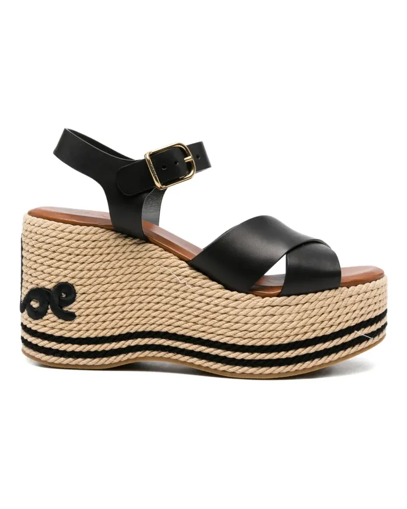 Chloé Sand buckle-fastening wedge sandals - Schwarz Schwarz