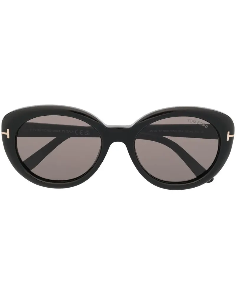 Tom Ford Sonnenbrille mit rundem Gestell - Schwarz Schwarz