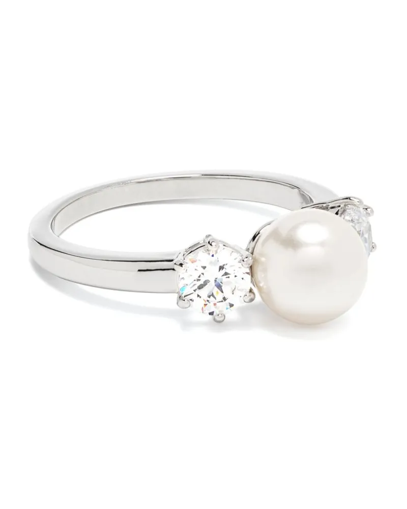 Swarovski Matrix Perlenring mit Kristallen - Silber Silber
