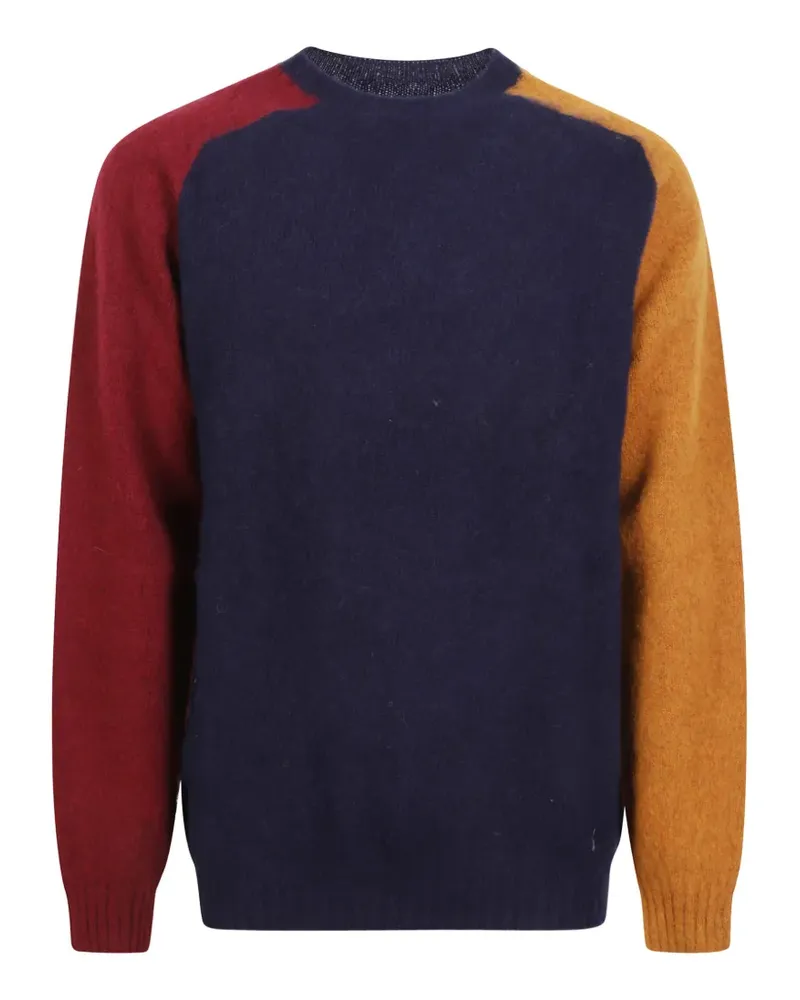 Barbour Scottish-Made colourblock wool crew neck jumper - Blau Blau