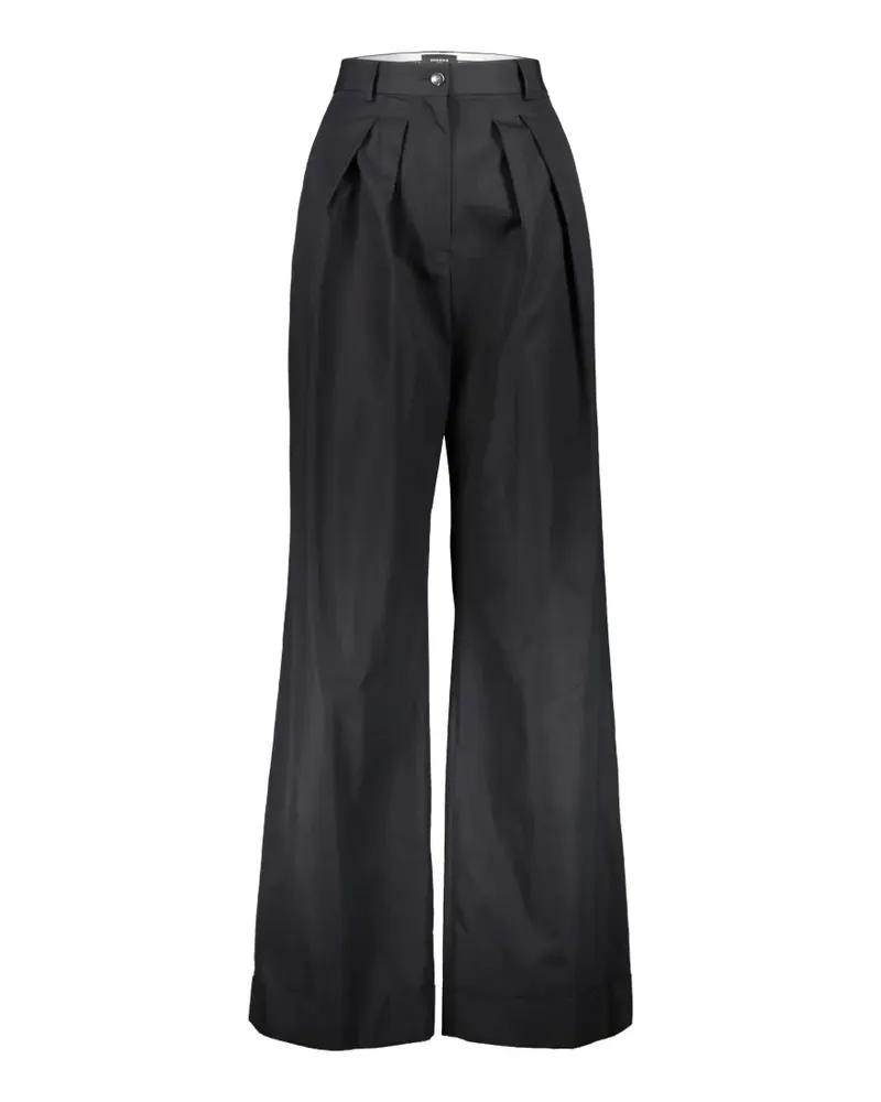 Rochas Wide-Leg-Hose mit Bundfalten - Schwarz Schwarz