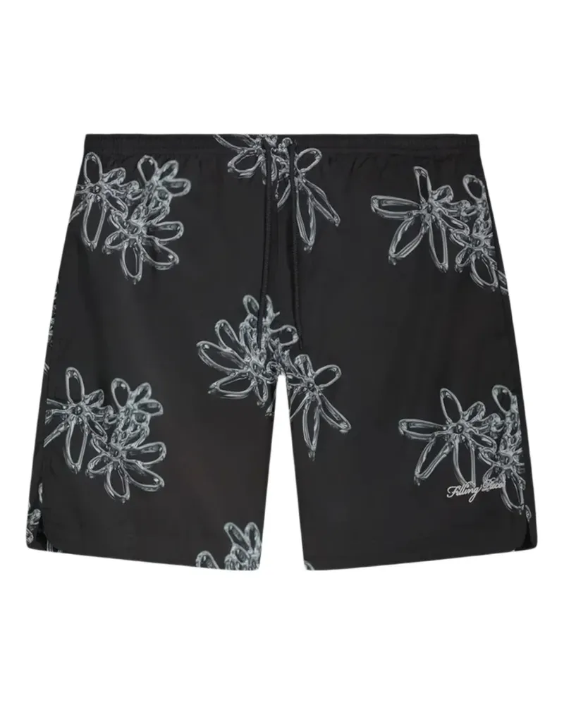 Filling Pieces Chrome Flower Badeshorts - Schwarz Schwarz