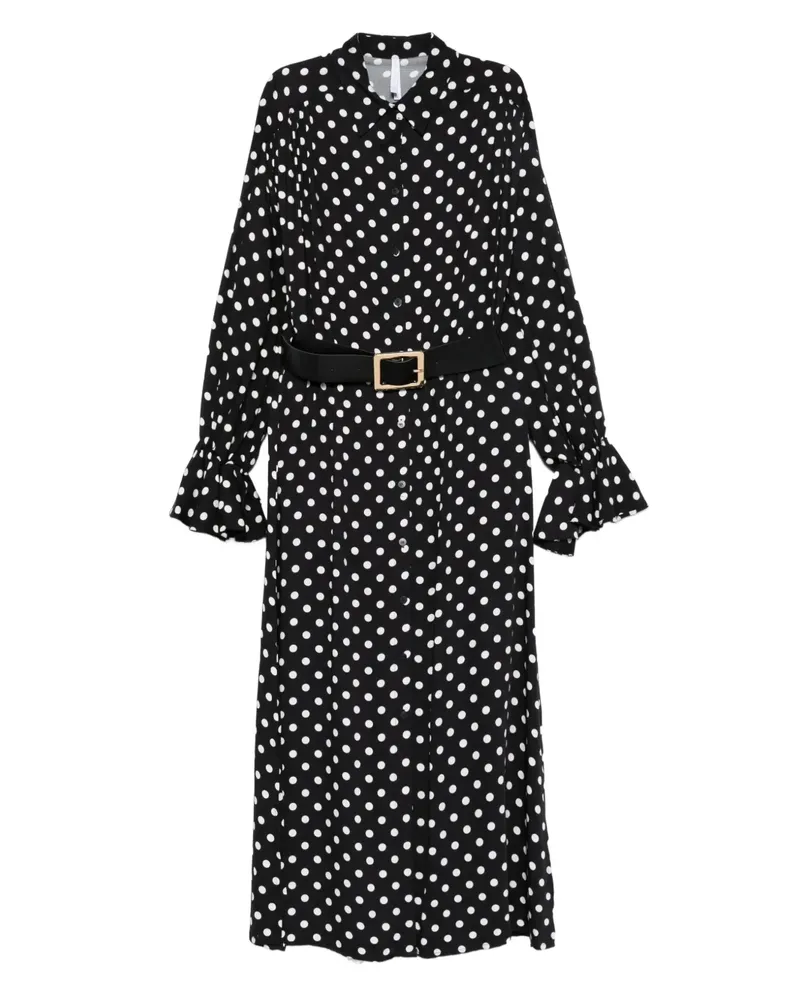 IMPERIAL Midikleid mit Polka Dots - Schwarz Schwarz