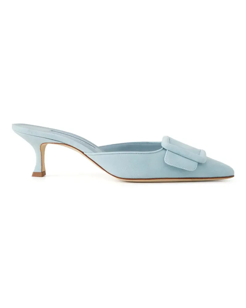 Manolo Blahnik Maysale buckle-detail mules - Blau Blau