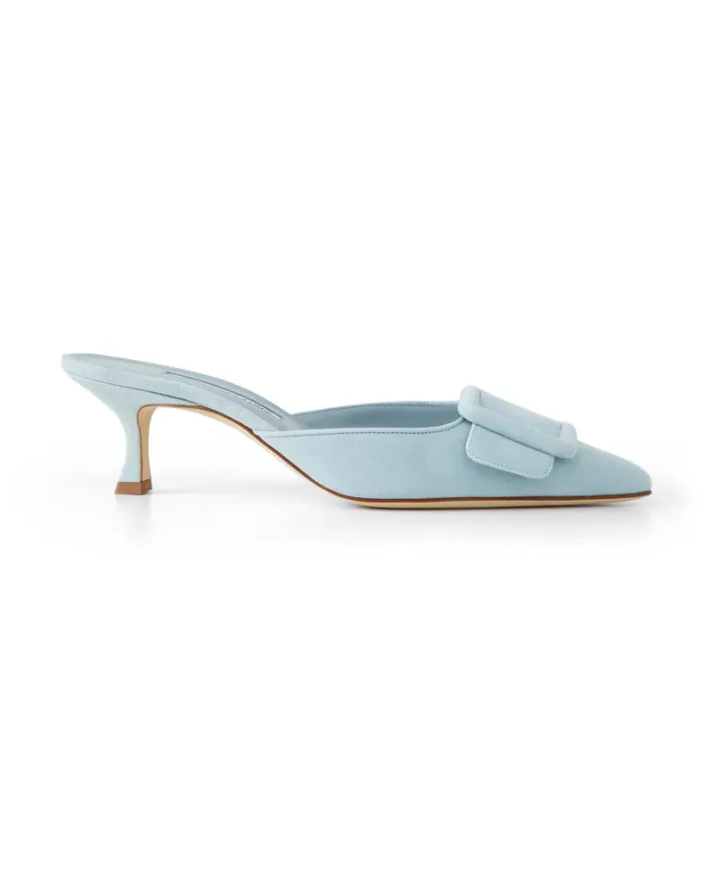 Manolo Blahnik Maysale buckle-detail mules - Blau Blau