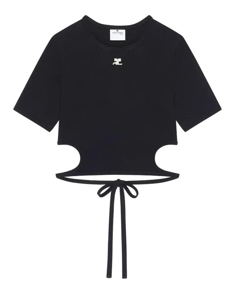 Courrèges T-Shirt mit Cut-Out - Schwarz Schwarz