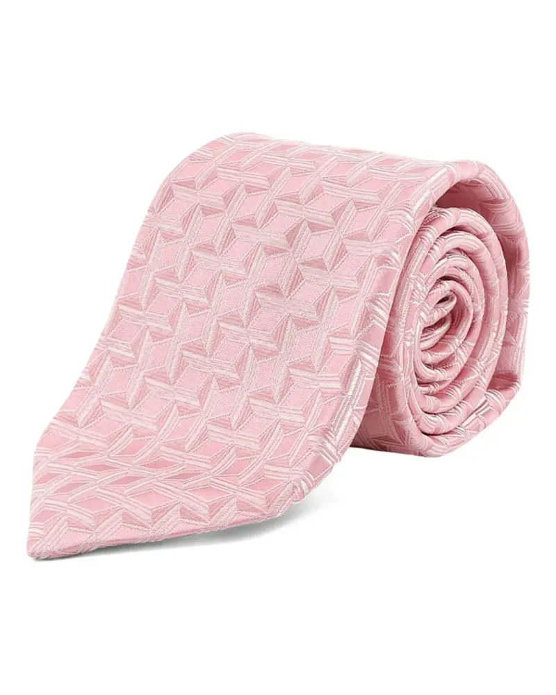 Kiton geometric-pattern tie - Rosa Rosa