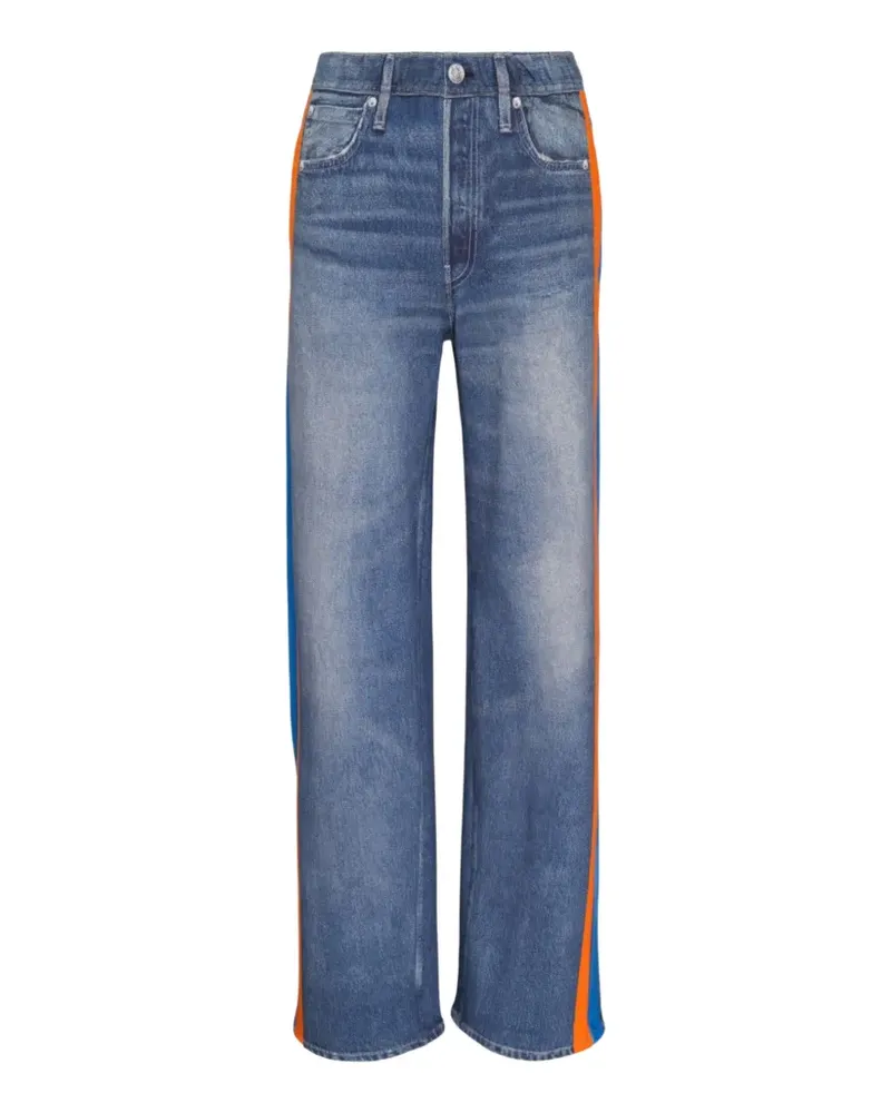 Rag & Bone rb Miramar side-stripe denim-print track pants - Blau Blau