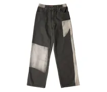Weite Jeans im Patchwork-Look - Schwarz