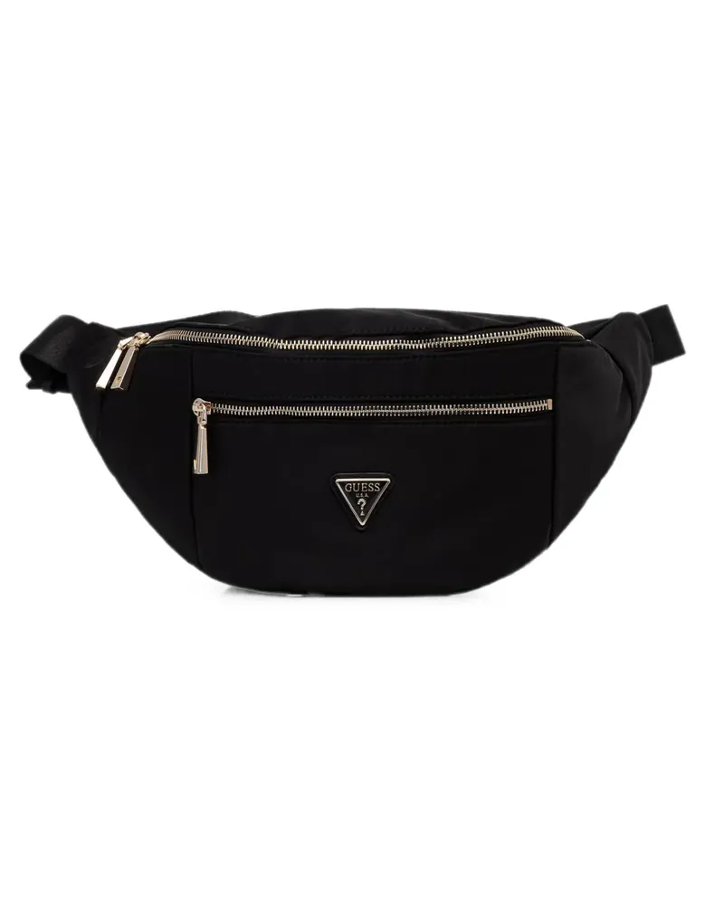 Guess logo-plaque zip-fastening belt bag - Schwarz Schwarz