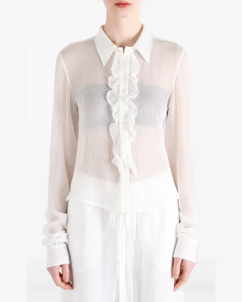 Ann Demeulemeester Hemd mit Rüschen - Weiß Weiß