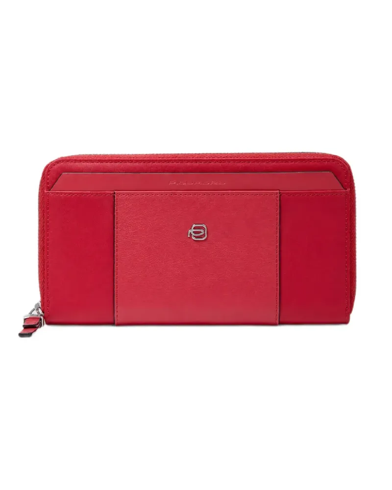 Piquadro logo-plaque zip-around wallet - Rot Rot
