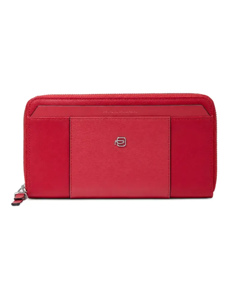 Piquadro Portemonnaie mit Logo-Schild - Rot Rot