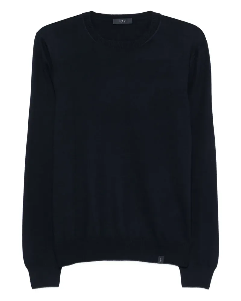 Fay Pullover mit rundem Ausschnitt - Blau Blau