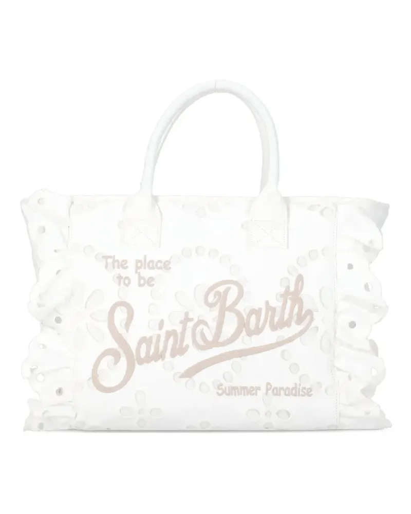 MC2 Saint Barth Mittelgroße Tote Bag mit Logo-Stickerei - Weiß Weiß