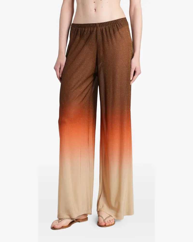 MC2 Saint Barth Amalia ombre-effect glitter-detail palazzo pants - Braun Braun