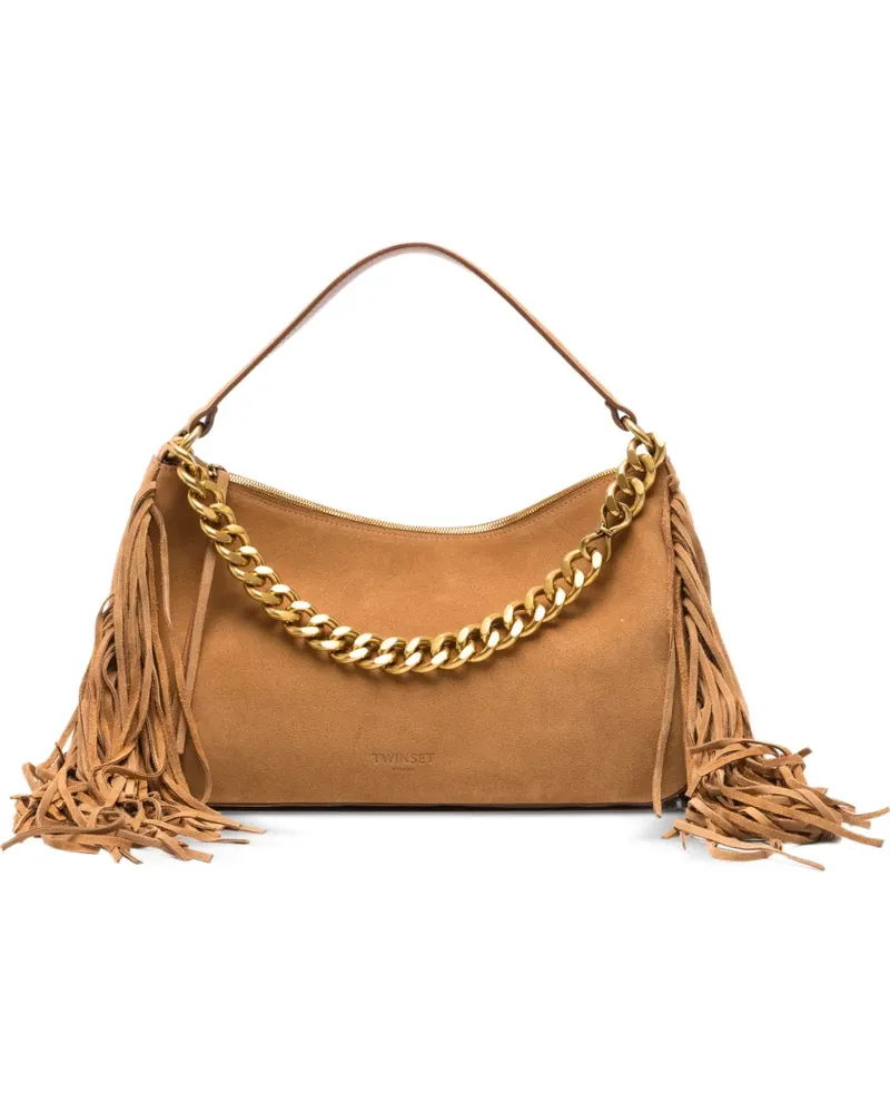 Twin-Set fringe-trimmed chain-link shoulder bag - Braun Braun